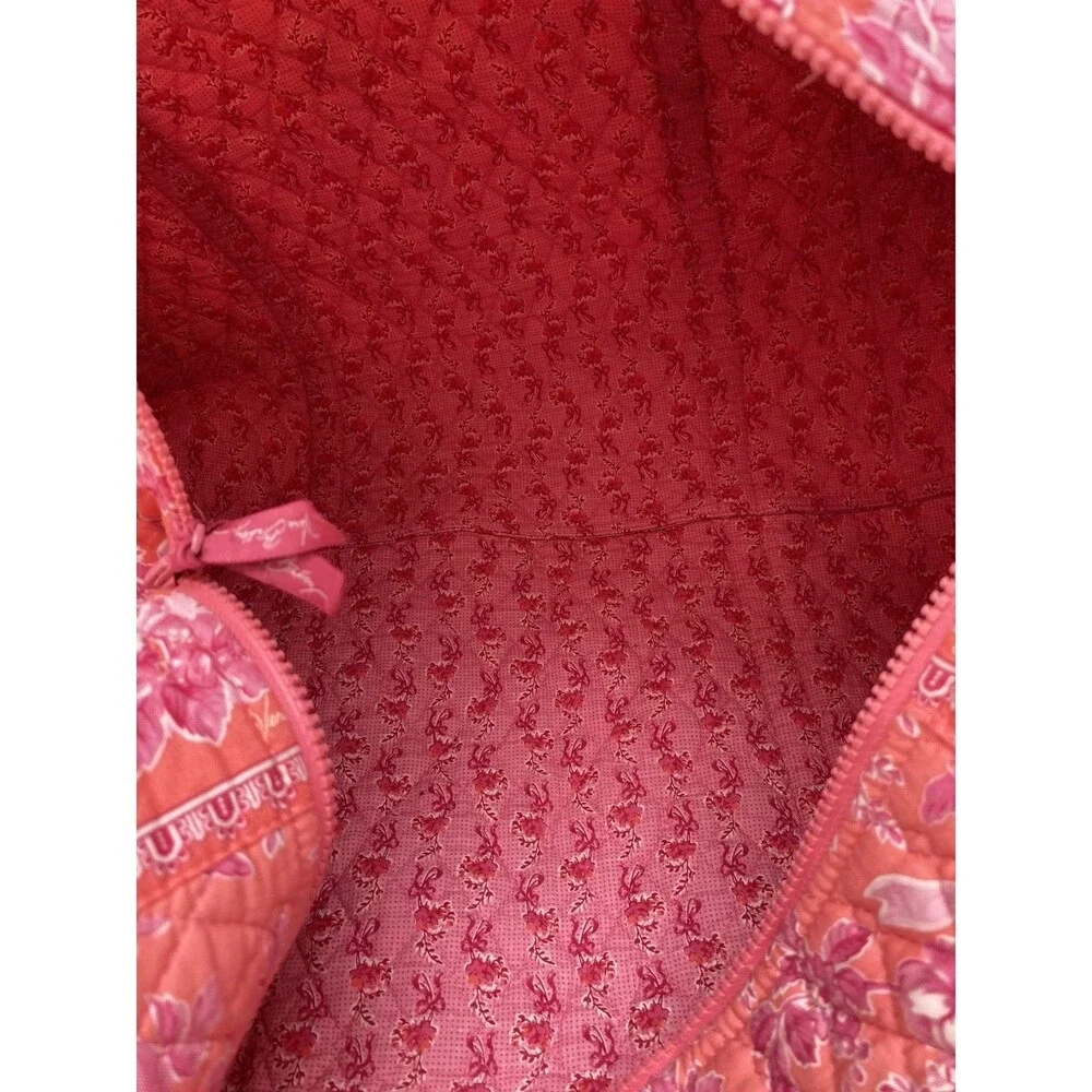 Vintage Vera Bradley Pink HOPE TOILE Large 20” Duffel Bag Retired Travel Purse - Picture 7 of 9